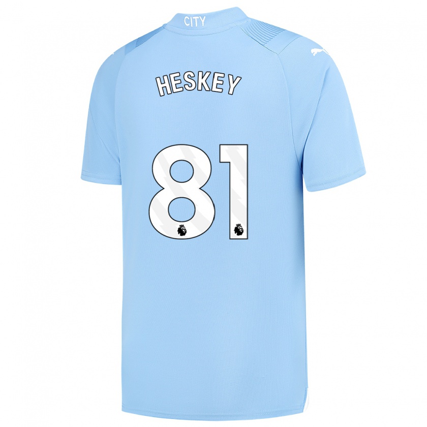 Kandiny Niño Camiseta Jaden Heskey #81 Azul Claro 1ª Equipación 2023/24 La Camisa Chile
