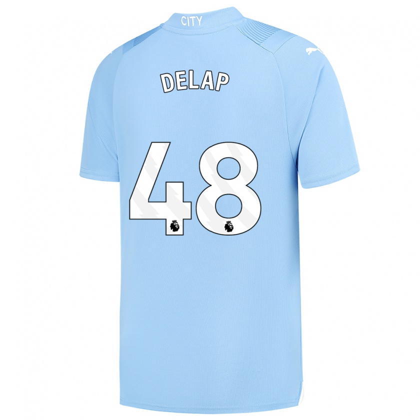 Kandiny Niño Camiseta Liam Delap #48 Azul Claro 1ª Equipación 2023/24 La Camisa Chile