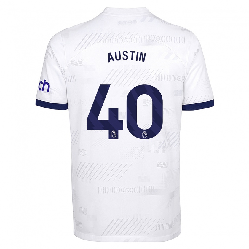 Kandiny Niño Camiseta Brandon Austin #40 Blanco 1ª Equipación 2023/24 La Camisa Chile