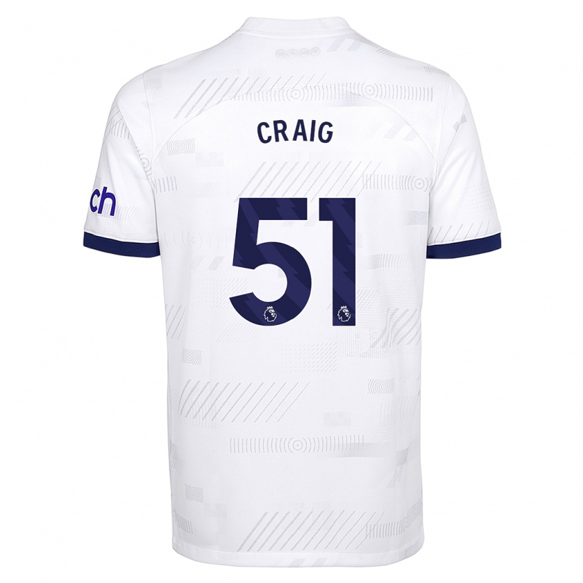 Kandiny Niño Camiseta Matthew Craig #51 Blanco 1ª Equipación 2023/24 La Camisa Chile