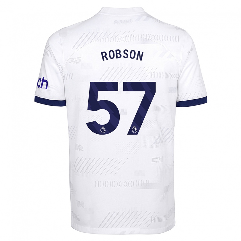 Kandiny Niño Camiseta Max Robson #57 Blanco 1ª Equipación 2023/24 La Camisa Chile