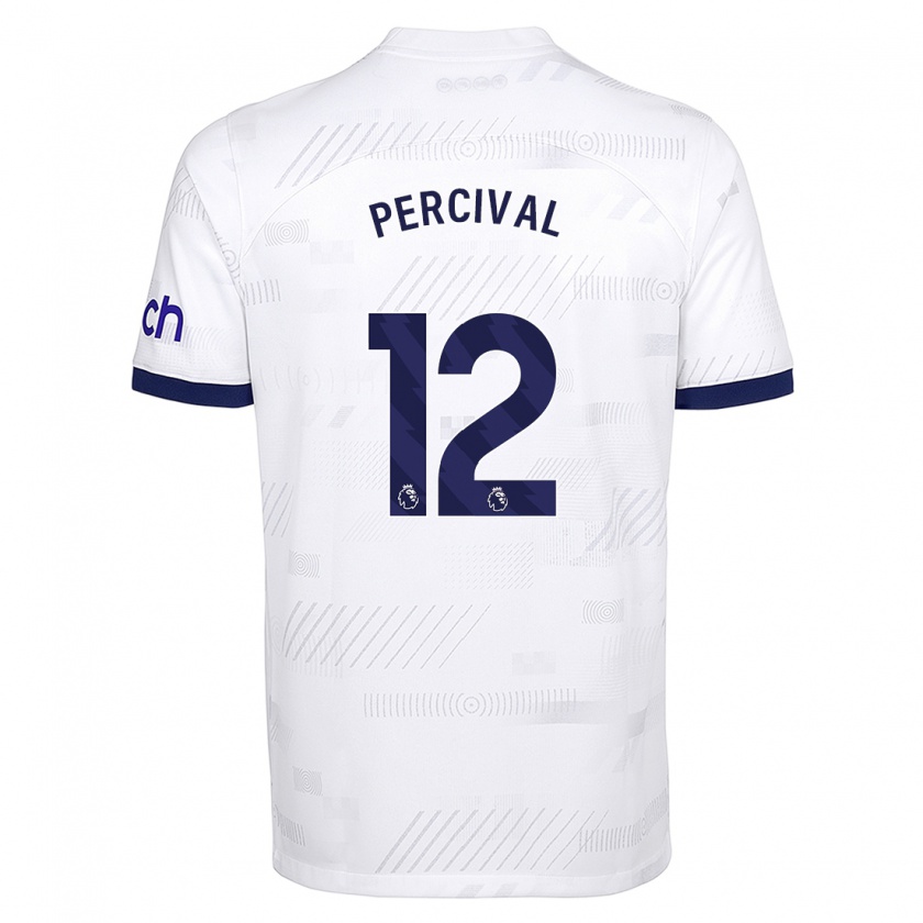 Kandiny Niño Camiseta Ria Percival #12 Blanco 1ª Equipación 2023/24 La Camisa Chile