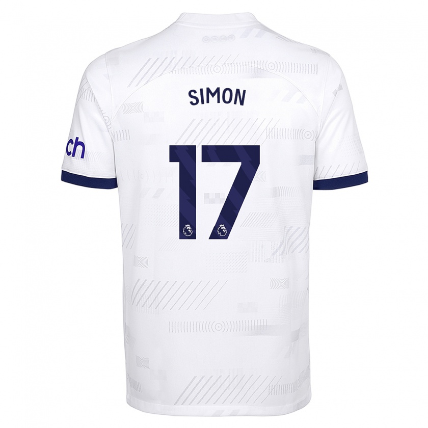 Kandiny Niño Camiseta Kyah Simon #17 Blanco 1ª Equipación 2023/24 La Camisa Chile