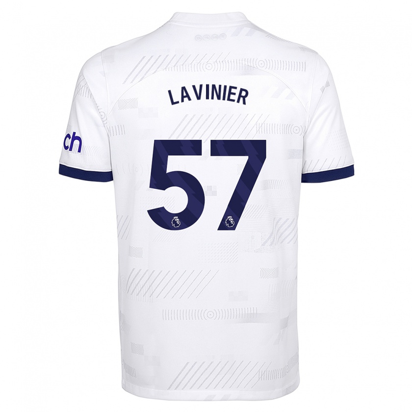 Kandiny Niño Camiseta Marcel Lavinier #57 Blanco 1ª Equipación 2023/24 La Camisa Chile
