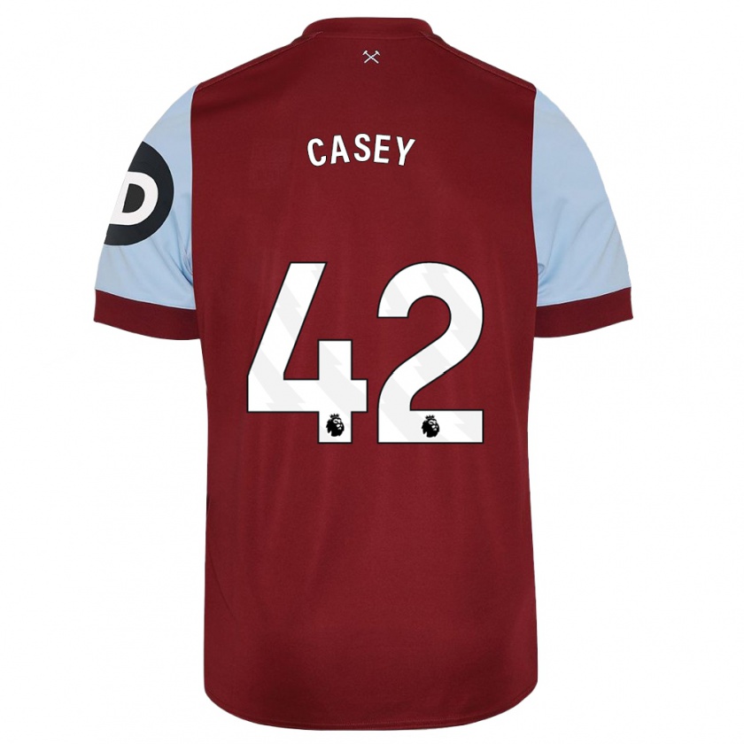 Kandiny Niño Camiseta Kaelan Casey #42 Granate 1ª Equipación 2023/24 La Camisa Chile