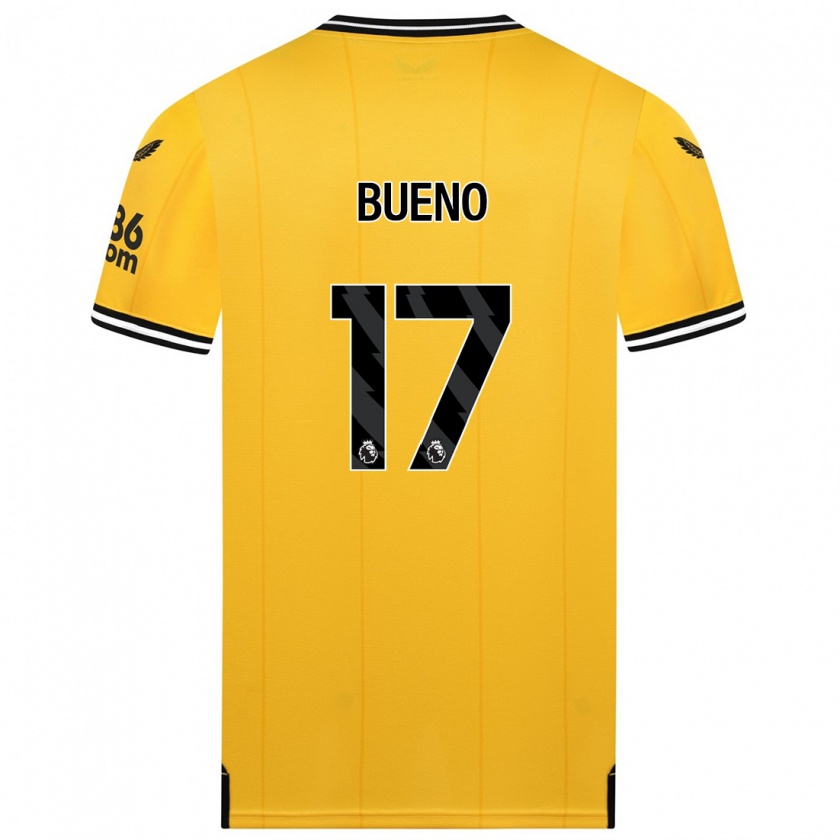 Kandiny Niño Camiseta Hugo Bueno #17 Amarillo 1ª Equipación 2023/24 La Camisa Chile