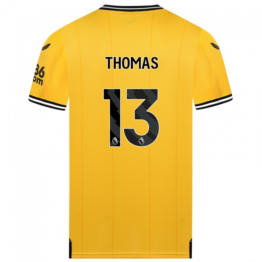 Kandiny Niño Camiseta Bec Thomas #13 Amarillo 1ª Equipación 2023/24 La Camisa Chile