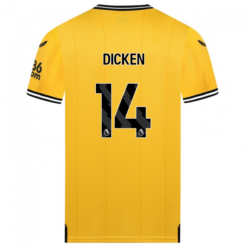 Kandiny Niño Camiseta Amy Dicken #14 Amarillo 1ª Equipación 2023/24 La Camisa Chile