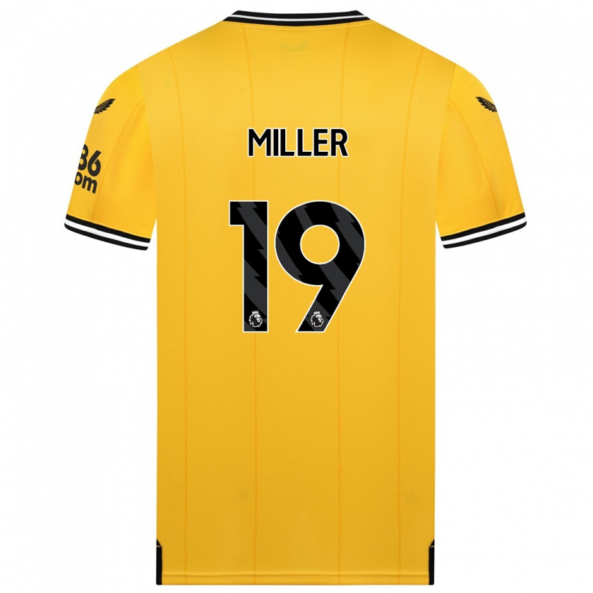 Kandiny Niño Camiseta Ali Miller #19 Amarillo 1ª Equipación 2023/24 La Camisa Chile