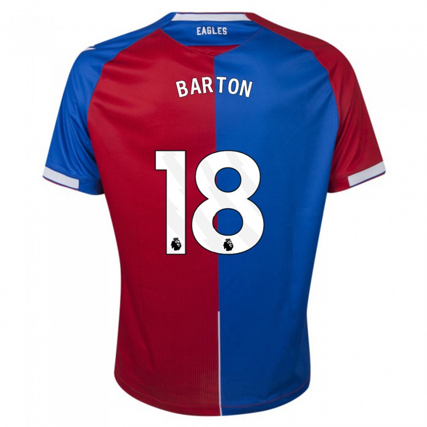 Kandiny Niño Camiseta Kirsty Barton #18 Rojo Azul 1ª Equipación 2023/24 La Camisa Chile