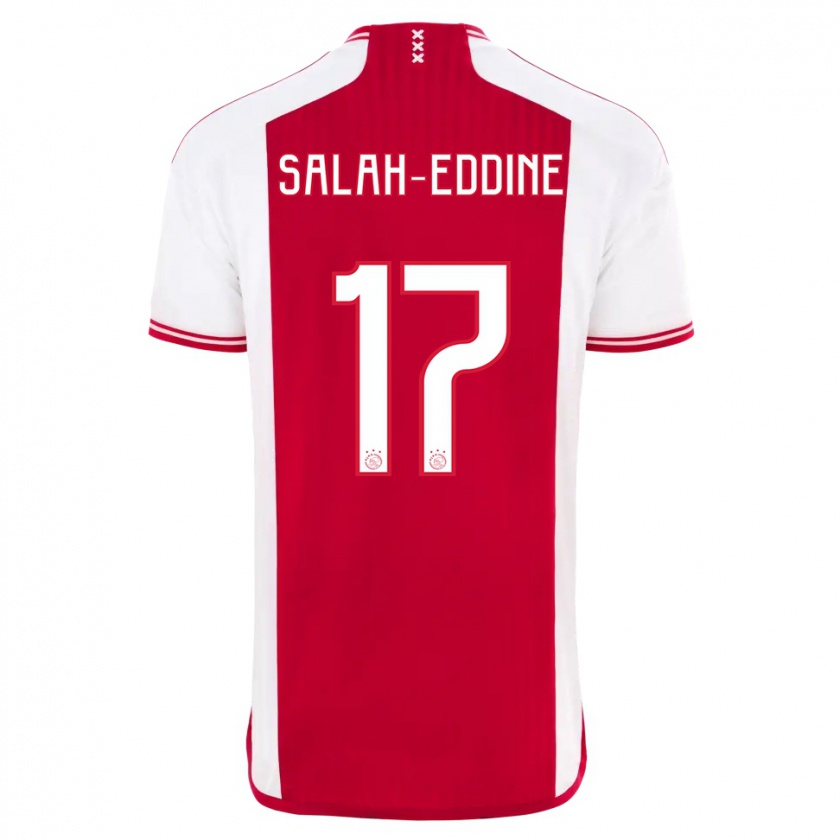 Kandiny Niño Camiseta Anass Salah-Eddine #17 Rojo Blanco 1ª Equipación 2023/24 La Camisa Chile