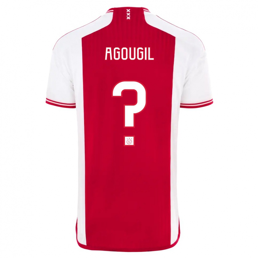 Kandiny Niño Camiseta Oualid Agougil #0 Rojo Blanco 1ª Equipación 2023/24 La Camisa Chile