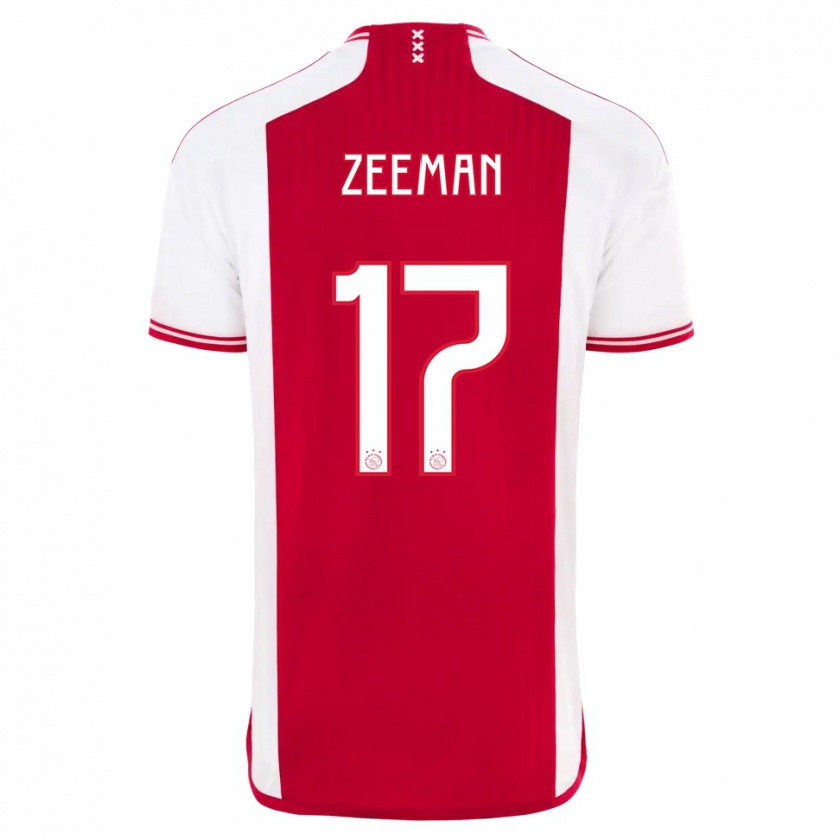 Kandiny Niño Camiseta Kelly Zeeman #17 Rojo Blanco 1ª Equipación 2023/24 La Camisa Chile