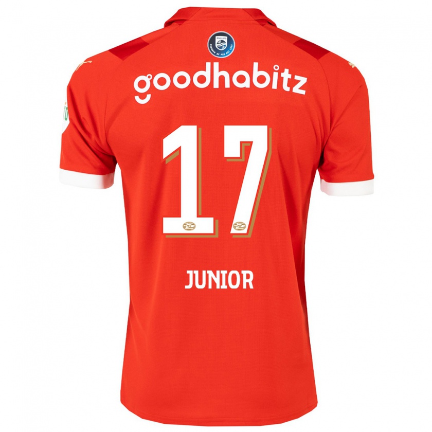 Kandiny Niño Camiseta Mauro Júnior #17 Rojo 1ª Equipación 2023/24 La Camisa Chile