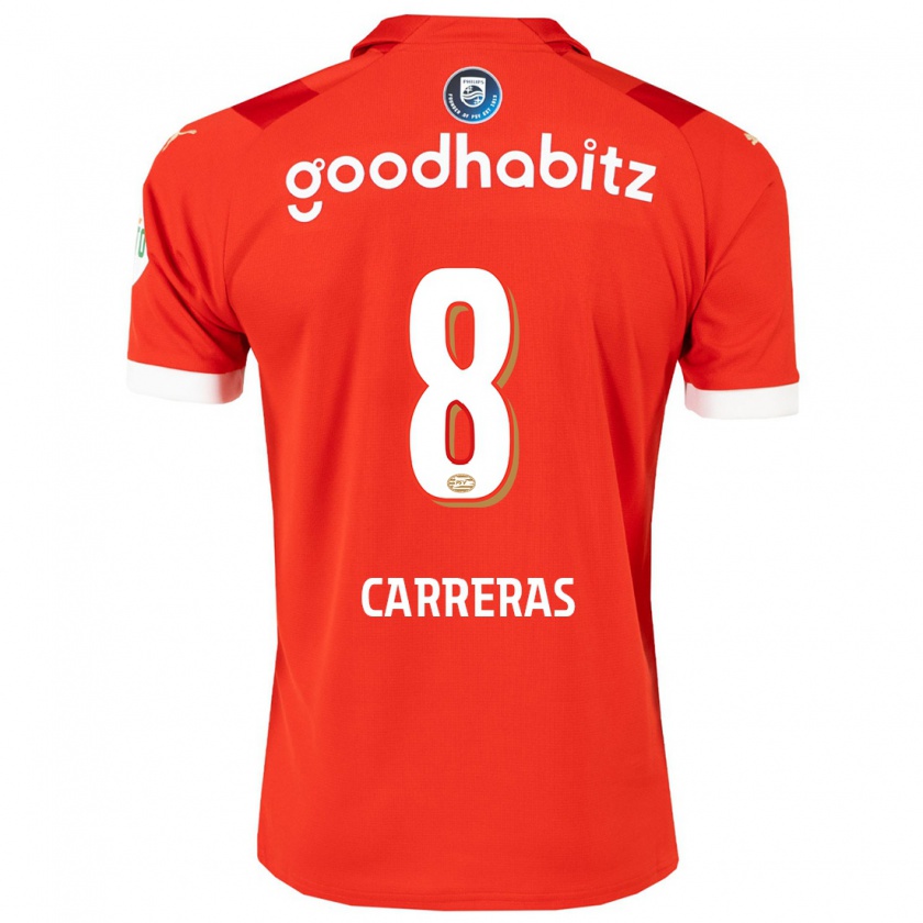 Kandiny Niño Camiseta Georgina Carreras #8 Rojo 1ª Equipación 2023/24 La Camisa Chile