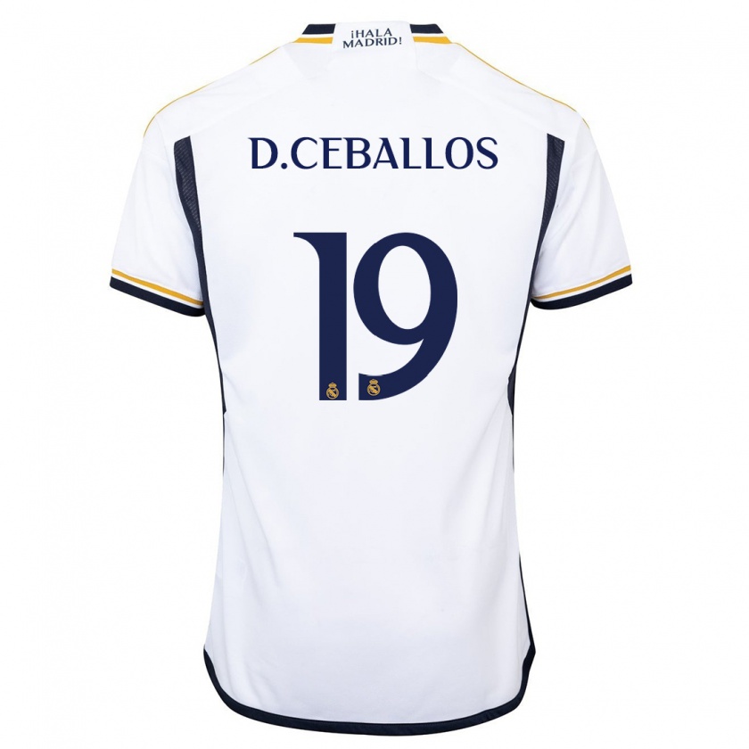 Kandiny Niño Camiseta Dani Ceballos #19 Blanco 1ª Equipación 2023/24 La Camisa Chile