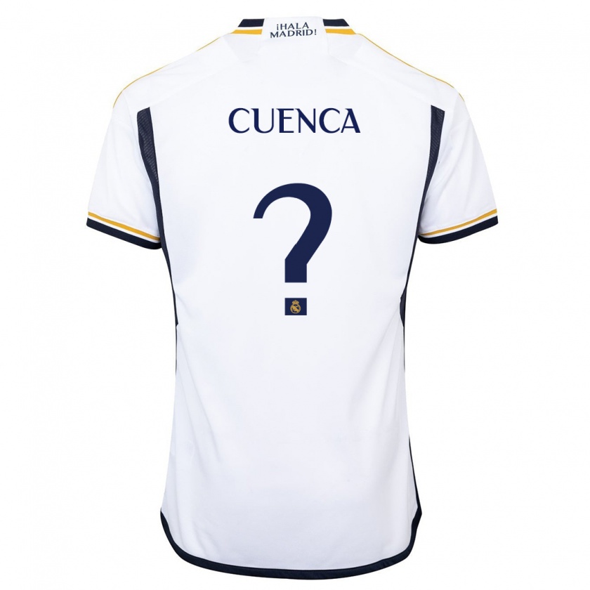 Kandiny Niño Camiseta David Cuenca #0 Blanco 1ª Equipación 2023/24 La Camisa Chile