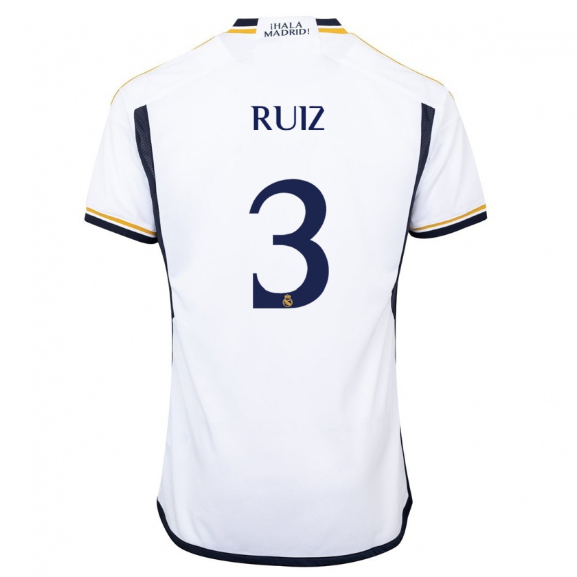 Kandiny Niño Camiseta David Ruiz #3 Blanco 1ª Equipación 2023/24 La Camisa Chile