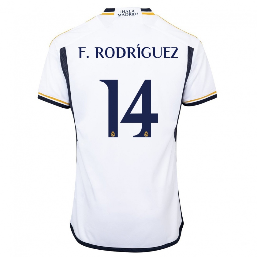 Kandiny Niño Camiseta Fer Rodríguez #14 Blanco 1ª Equipación 2023/24 La Camisa Chile