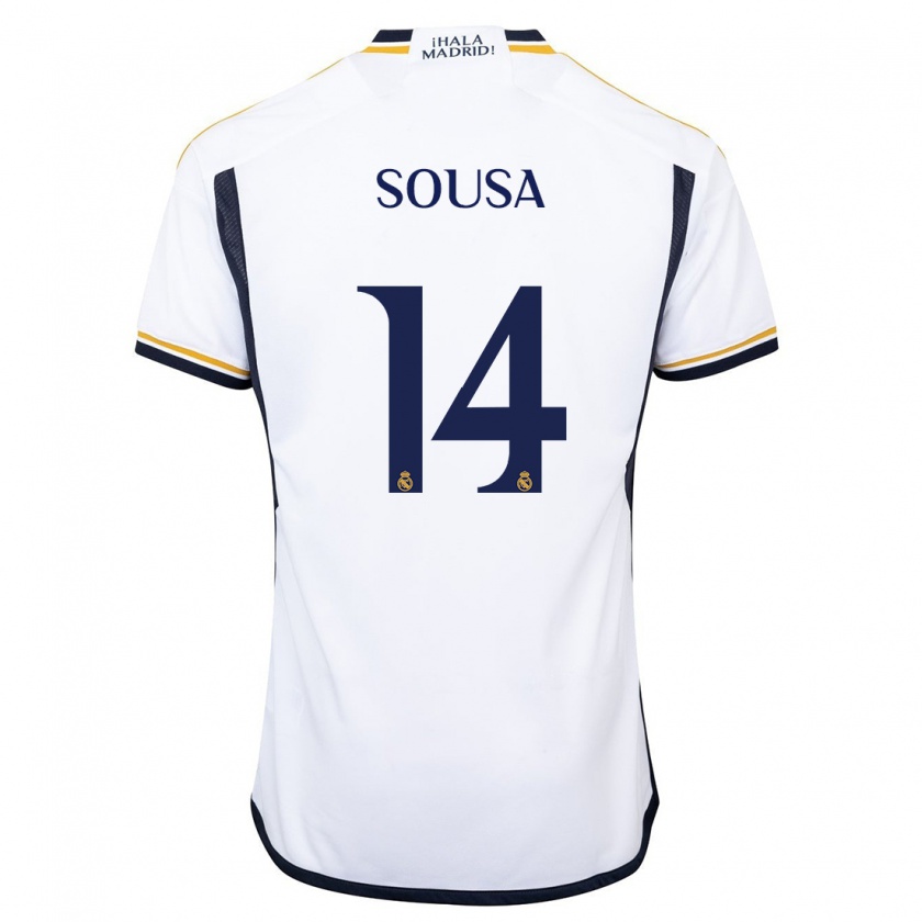 Kandiny Niño Camiseta Kathellen Sousa #14 Blanco 1ª Equipación 2023/24 La Camisa Chile