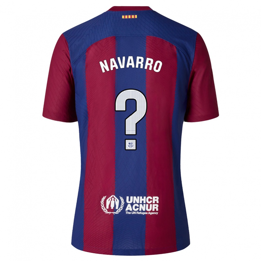 Kandiny Niño Camiseta Albert Navarro #0 Rojo Azul 1ª Equipación 2023/24 La Camisa Chile
