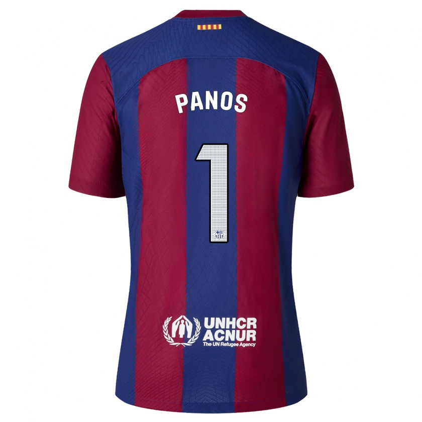 Kandiny Niño Camiseta Sandra Panos #1 Rojo Azul 1ª Equipación 2023/24 La Camisa Chile