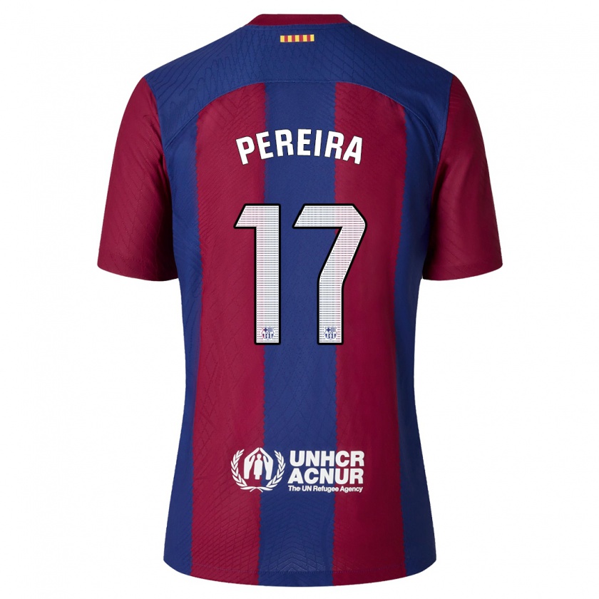 Kandiny Niño Camiseta Andrea Pereira #17 Rojo Azul 1ª Equipación 2023/24 La Camisa Chile