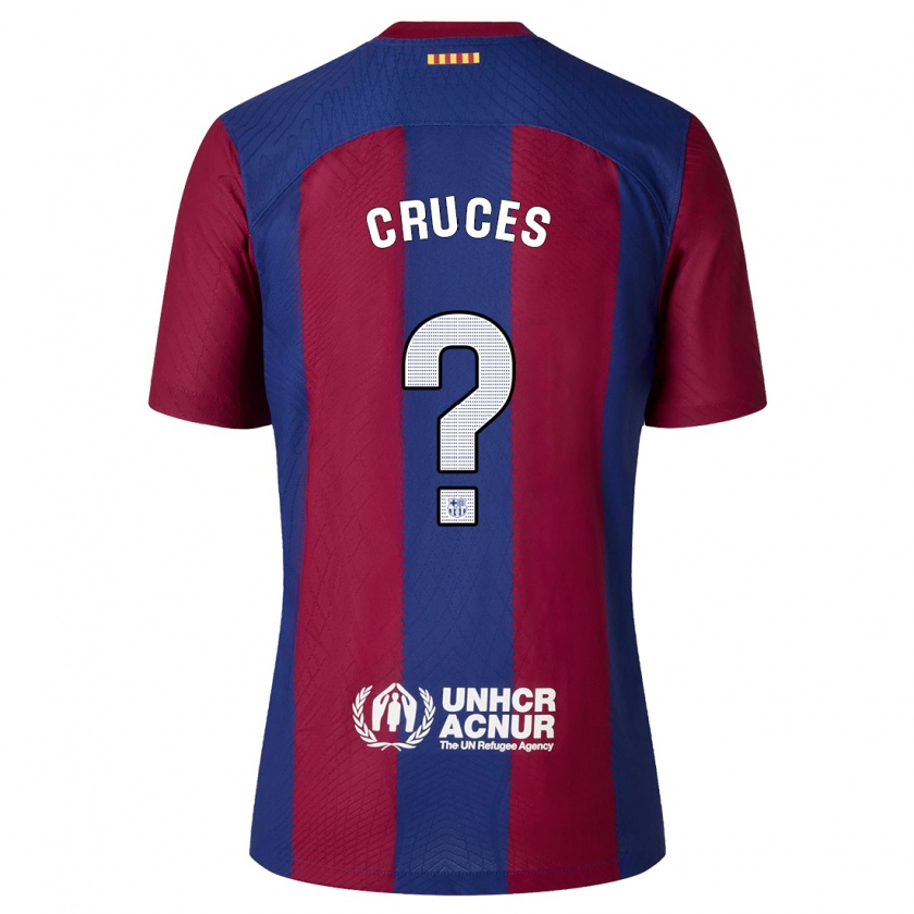 Kandiny Niño Camiseta Denis Cruces #0 Rojo Azul 1ª Equipación 2023/24 La Camisa Chile