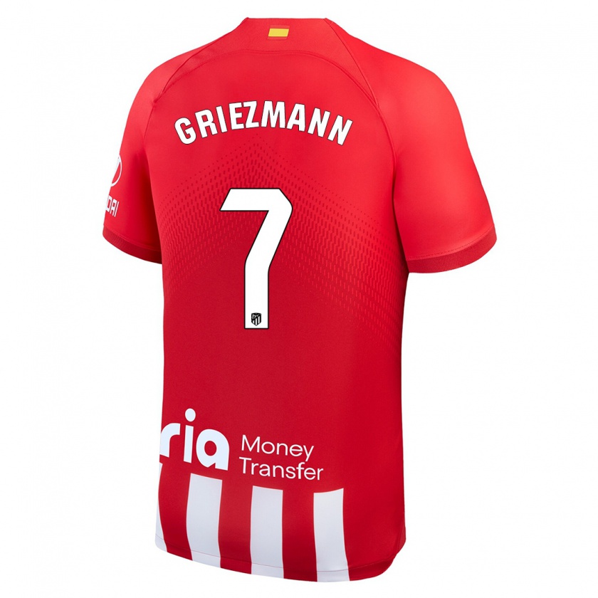 Kandiny Niño Camiseta Antoine Griezmann #7 Rojo Blanco 1ª Equipación 2023/24 La Camisa Chile