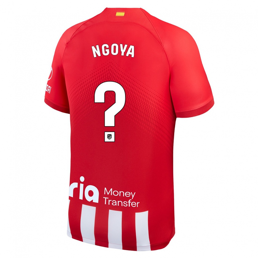 Kandiny Niño Camiseta Joël Ngoya #0 Rojo Blanco 1ª Equipación 2023/24 La Camisa Chile