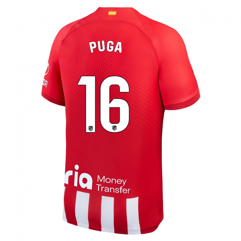 Kandiny Niño Camiseta Carlos Puga #16 Rojo Blanco 1ª Equipación 2023/24 La Camisa Chile