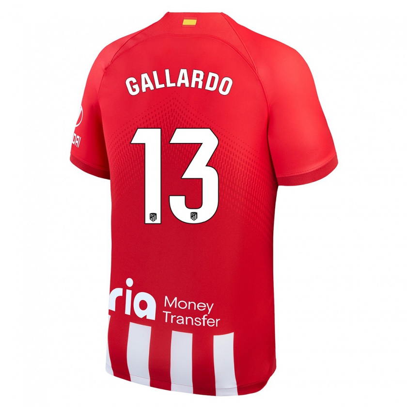 Kandiny Niño Camiseta Lola Gallardo #13 Rojo Blanco 1ª Equipación 2023/24 La Camisa Chile