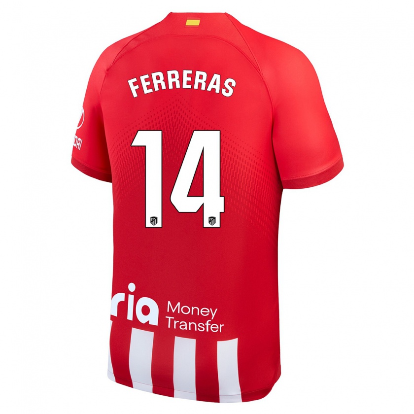 Kandiny Niño Camiseta Adrian Ferreras #14 Rojo Blanco 1ª Equipación 2023/24 La Camisa Chile