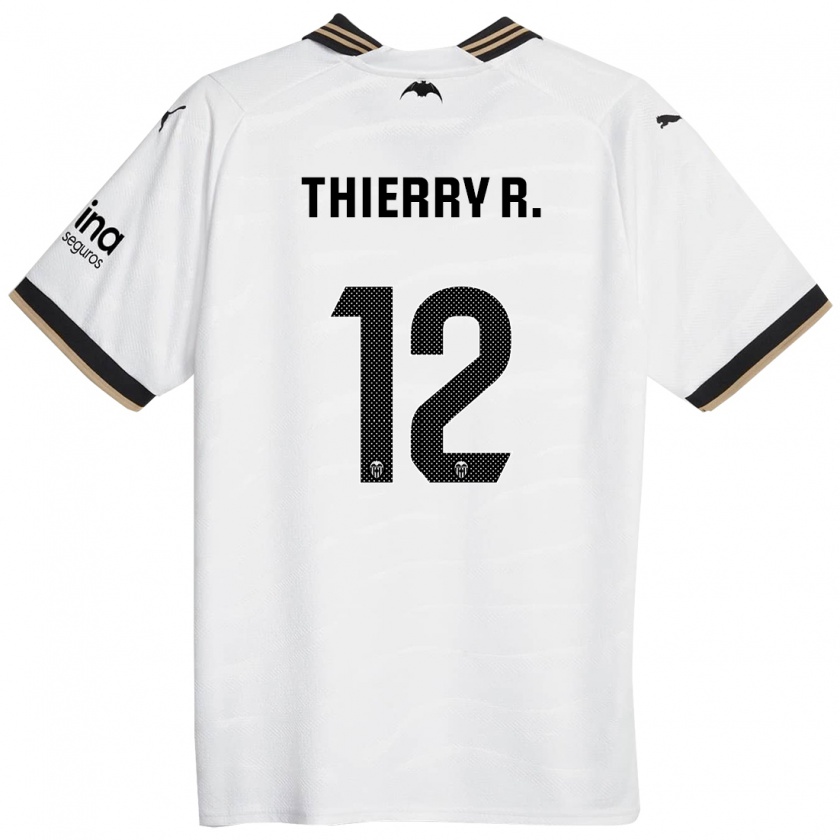 Kandiny Niño Camiseta Thierry Correia #12 Blanco 1ª Equipación 2023/24 La Camisa Chile