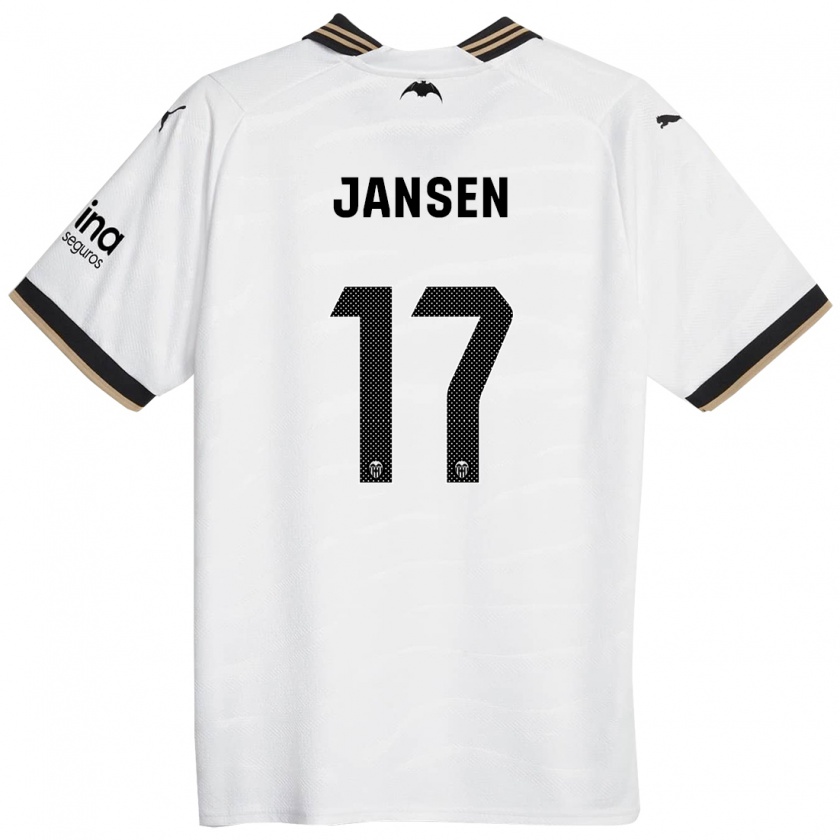 Kandiny Niño Camiseta Ellen Jansen #17 Blanco 1ª Equipación 2023/24 La Camisa Chile