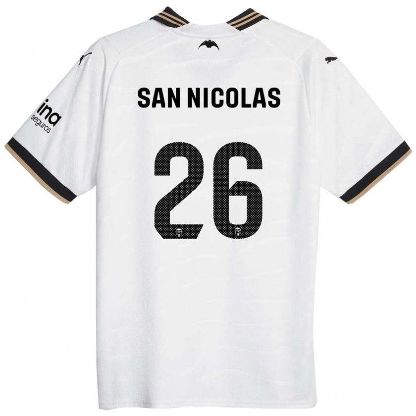 Kandiny Niño Camiseta Olga San Nicolas #26 Blanco 1ª Equipación 2023/24 La Camisa Chile