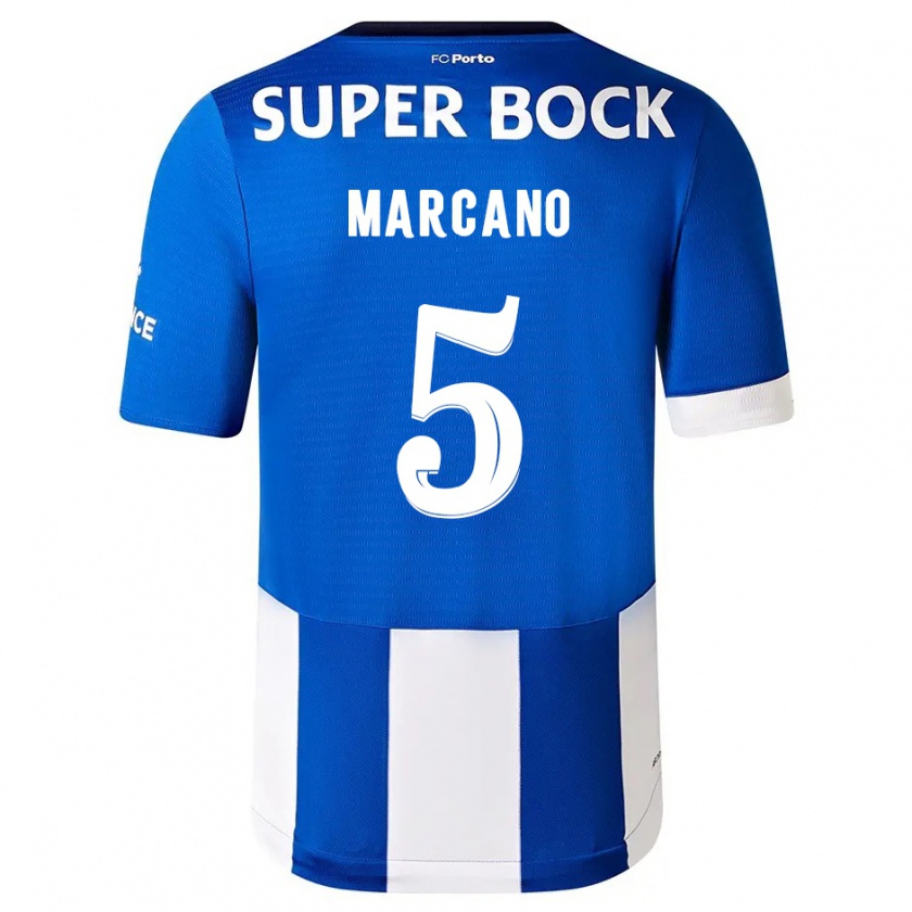 Kandiny Niño Camiseta Iván Marcano #5 Azul Blanco 1ª Equipación 2023/24 La Camisa Chile