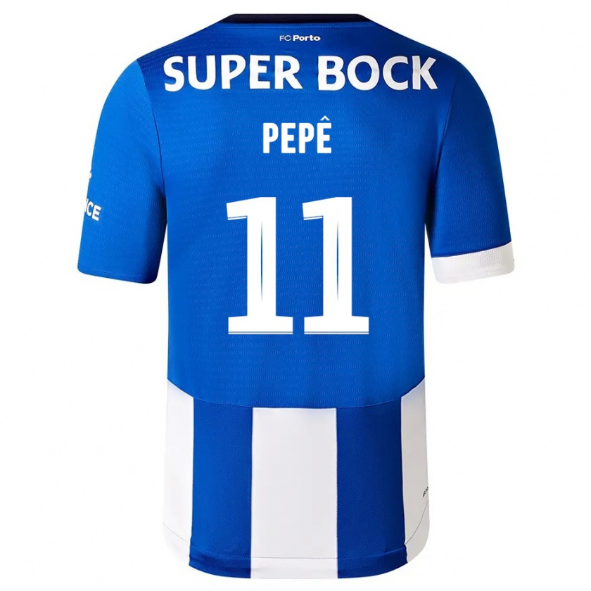 Kandiny Niño Camiseta Pepê #11 Azul Blanco 1ª Equipación 2023/24 La Camisa Chile