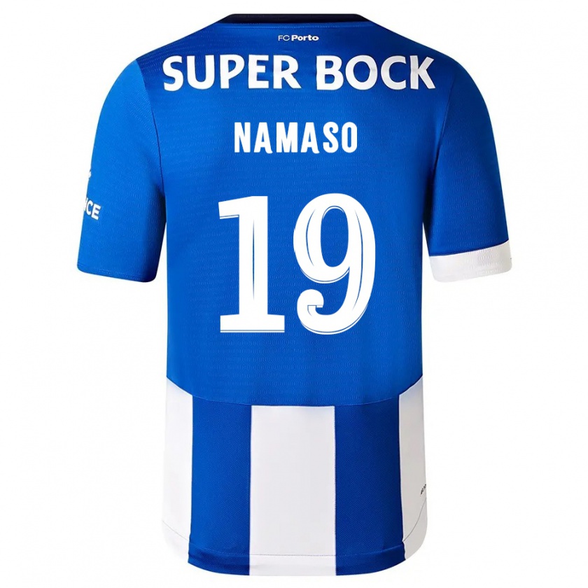 Kandiny Niño Camiseta Danny Namaso #19 Azul Blanco 1ª Equipación 2023/24 La Camisa Chile