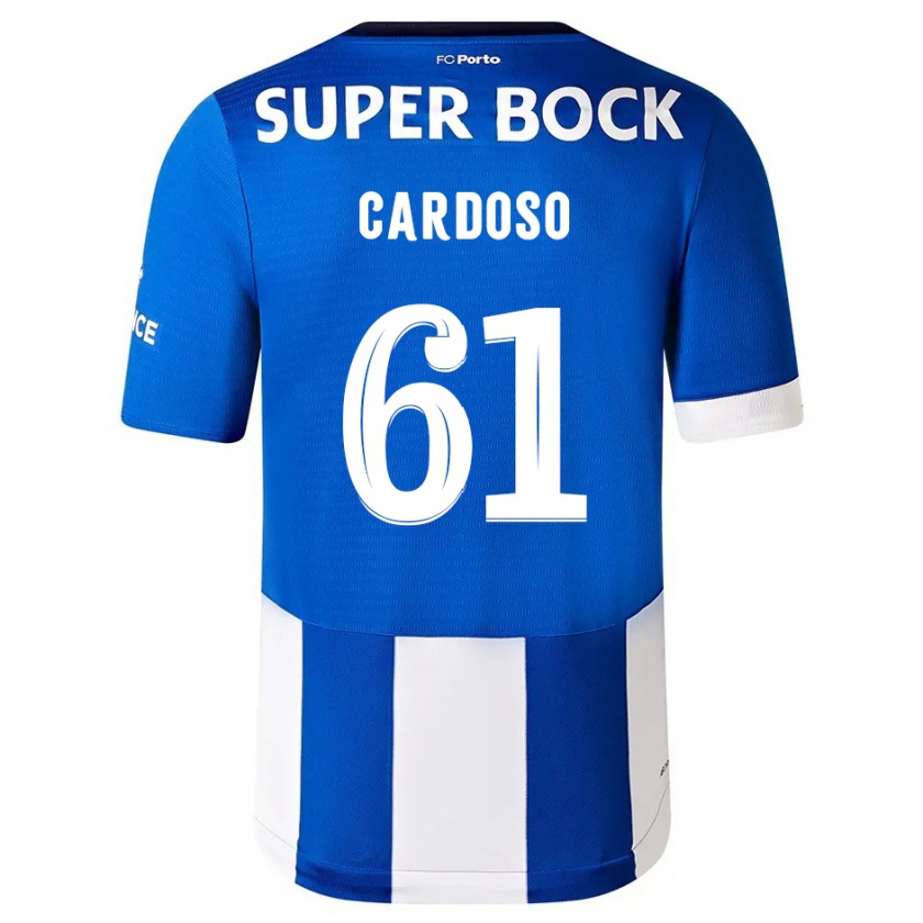 Kandiny Niño Camiseta Ivan Cardoso #61 Azul Blanco 1ª Equipación 2023/24 La Camisa Chile