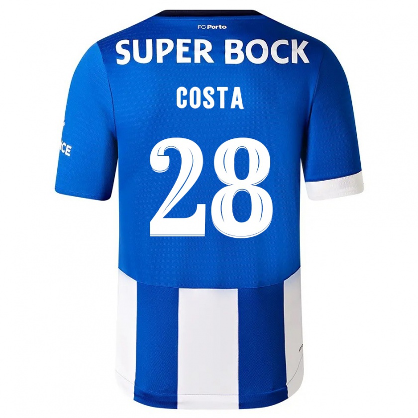 Kandiny Niño Camiseta Bruno Costa #28 Azul Blanco 1ª Equipación 2023/24 La Camisa Chile
