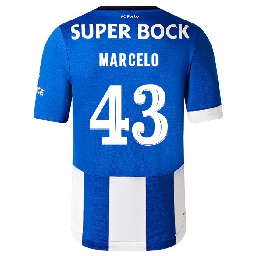 Kandiny Niño Camiseta Joao Marcelo #43 Azul Blanco 1ª Equipación 2023/24 La Camisa Chile