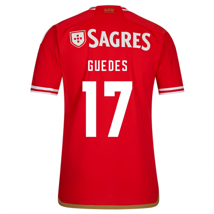 Kandiny Niño Camiseta Gonçalo Guedes #17 Rojo 1ª Equipación 2023/24 La Camisa Chile