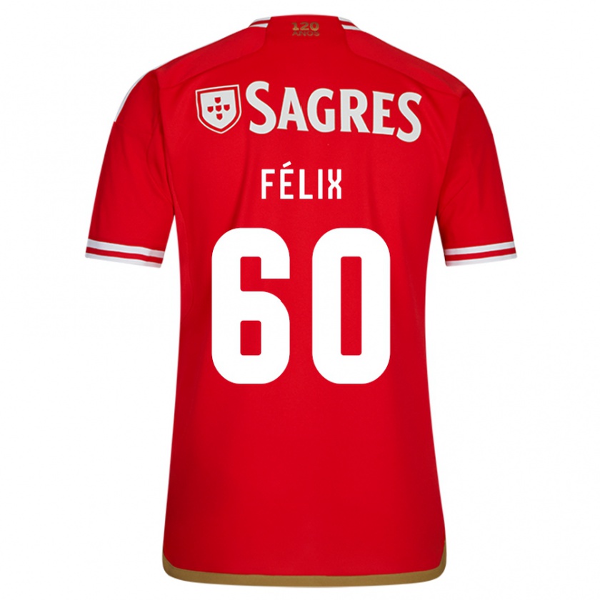 Kandiny Niño Camiseta Nuno Félix #60 Rojo 1ª Equipación 2023/24 La Camisa Chile