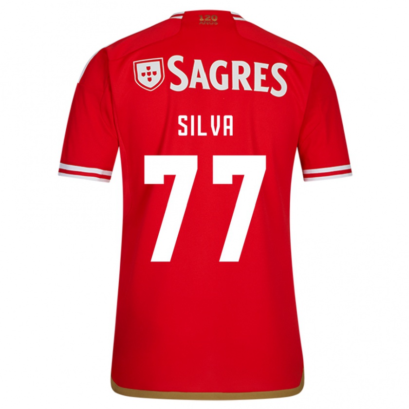 Kandiny Niño Camiseta Jessica Silva #77 Rojo 1ª Equipación 2023/24 La Camisa Chile