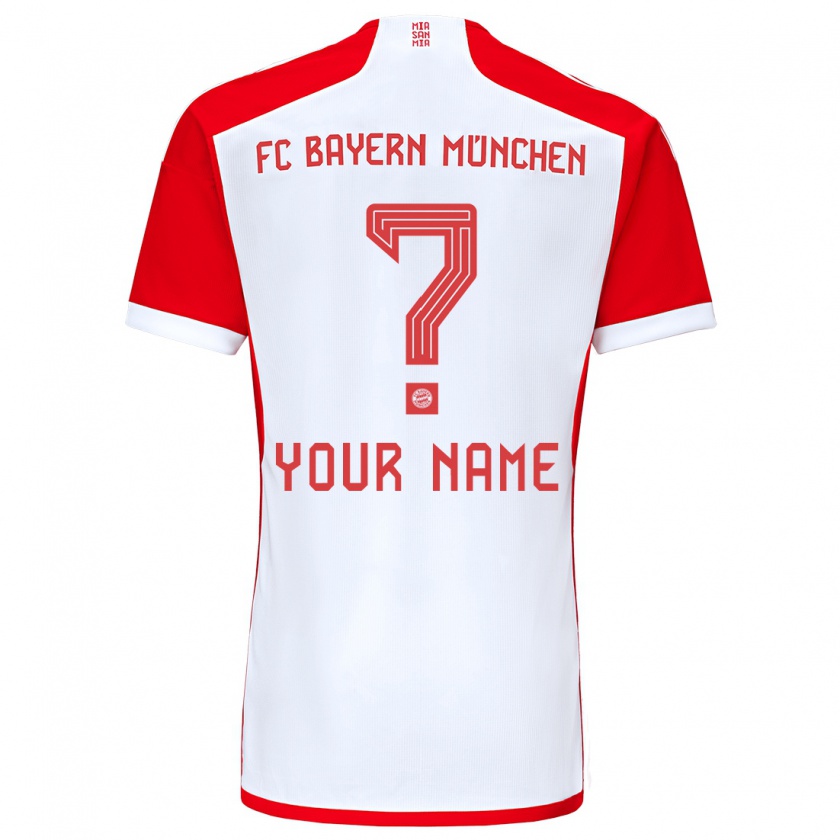 Kandiny Niño Camiseta Su Nombre #0 Rojo Blanco 1ª Equipación 2023/24 La Camisa Chile
