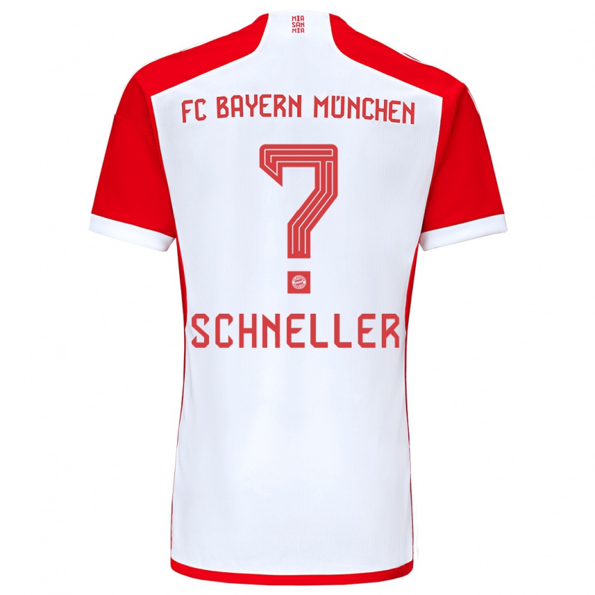 Kandiny Niño Camiseta Lukas Schneller #0 Rojo Blanco 1ª Equipación 2023/24 La Camisa Chile
