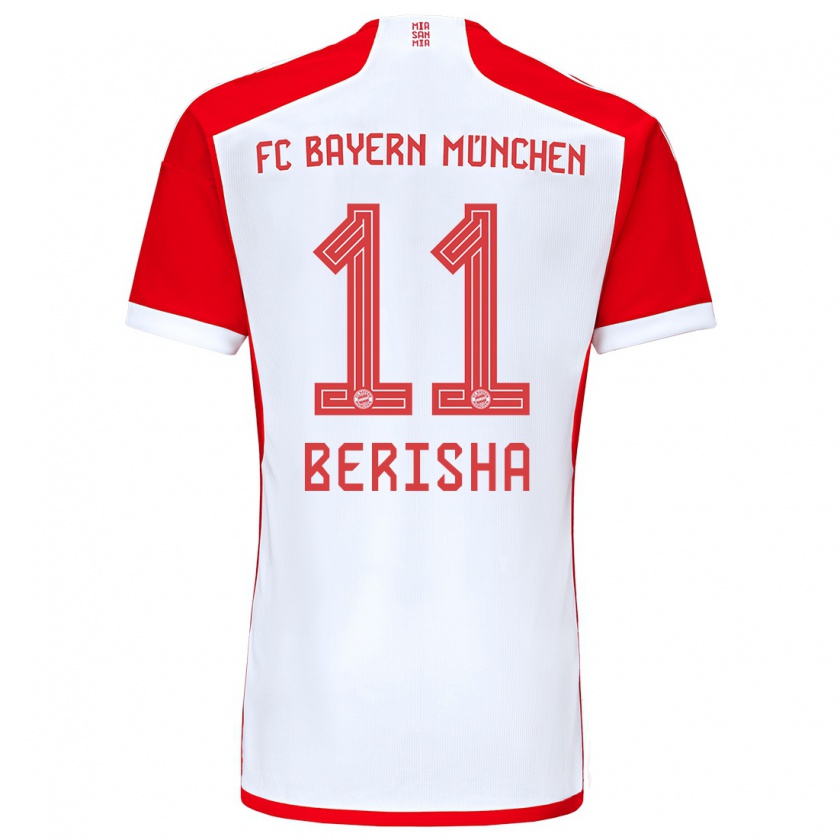 Kandiny Niño Camiseta Dion Berisha #11 Rojo Blanco 1ª Equipación 2023/24 La Camisa Chile