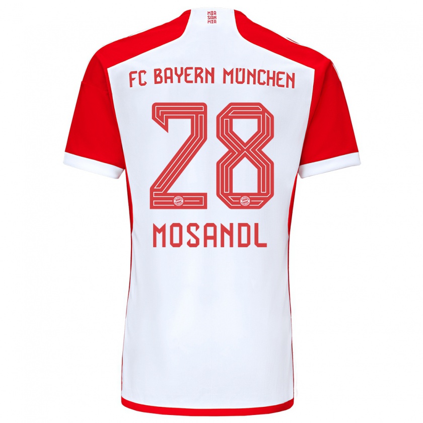 Kandiny Niño Camiseta Moritz Mosandl #28 Rojo Blanco 1ª Equipación 2023/24 La Camisa Chile