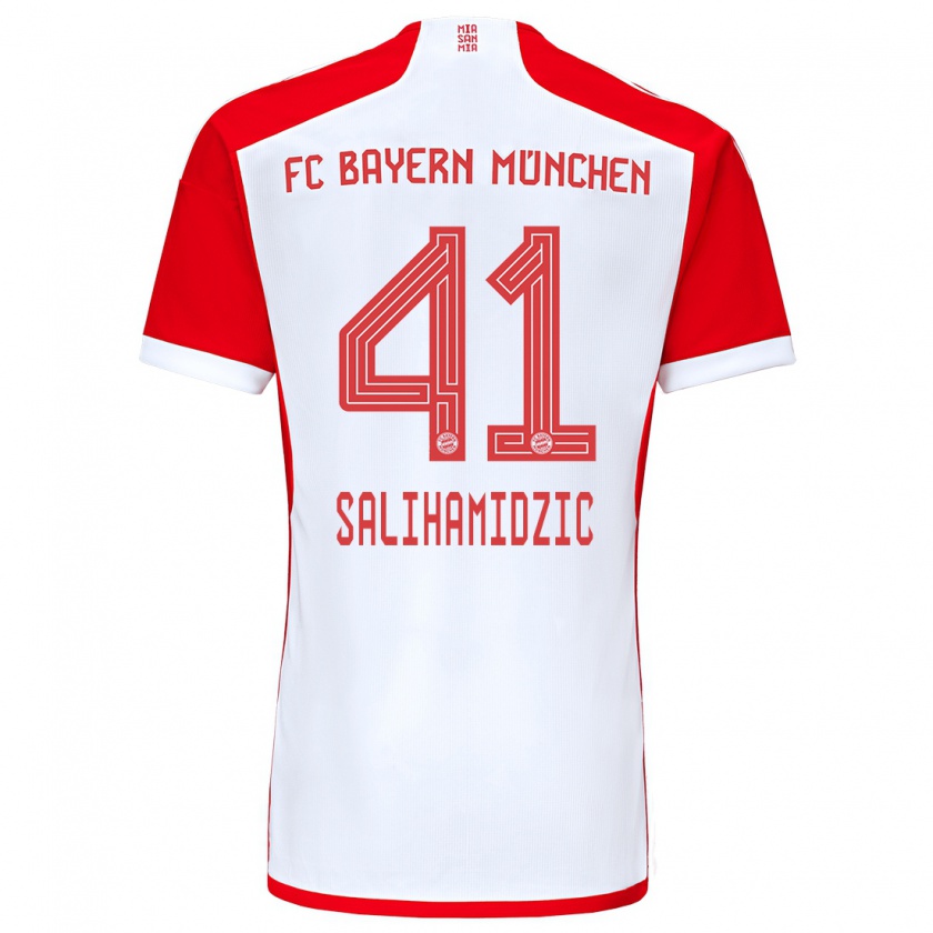 Kandiny Niño Camiseta Nick Salihamidzic #41 Rojo Blanco 1ª Equipación 2023/24 La Camisa Chile